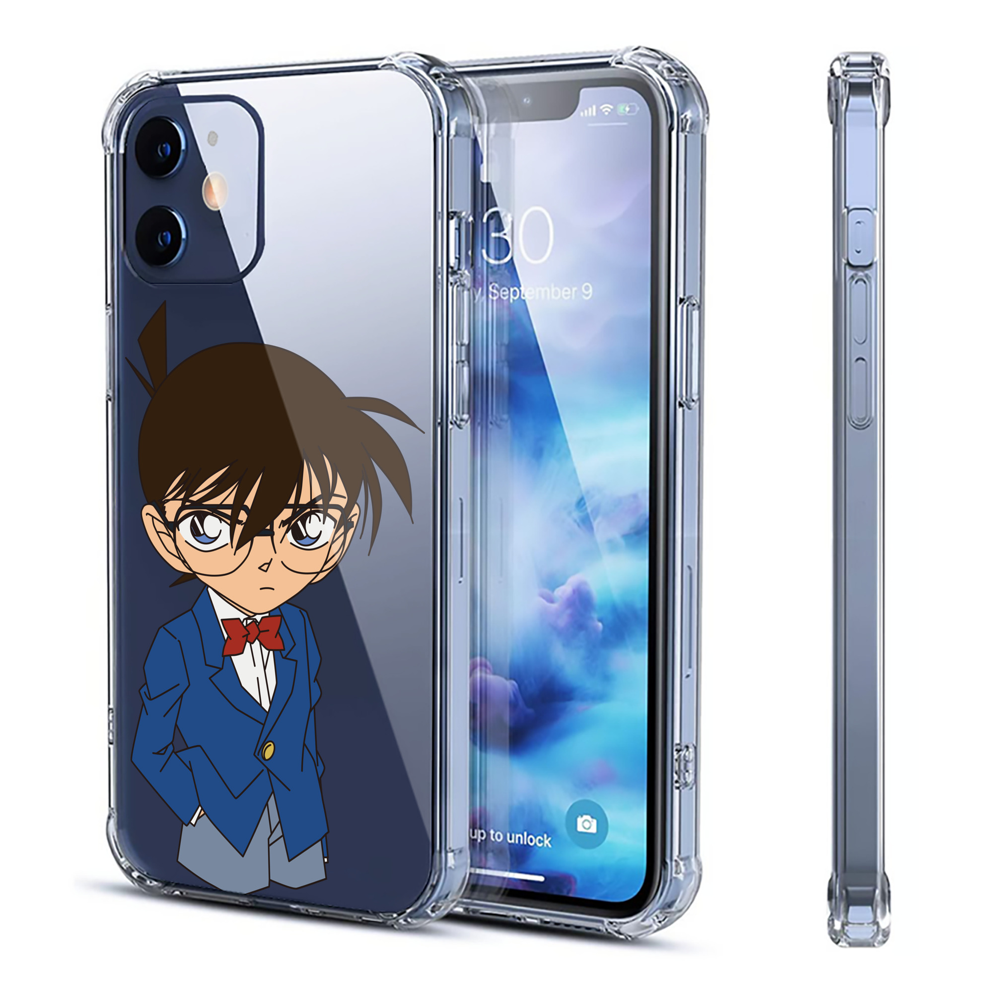 （画像用） 名探偵コナン 江戸川 コナン Detective Conan Conan Edogawa 【iPhone 12シリーズ対応】透明スマホケース（クリアソフトケース）
